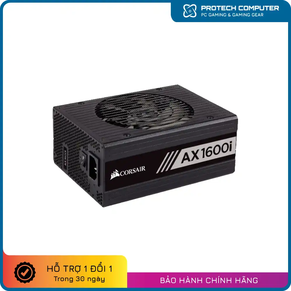 Nguồn máy tính Corsair AX1600i - 80 Plus Titanium - Full Modular (1600W)